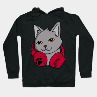 British Shorthair Cat's Headphones Hoodie